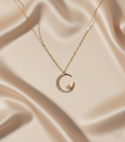 Celeste Moon-Star Diamond Necklace