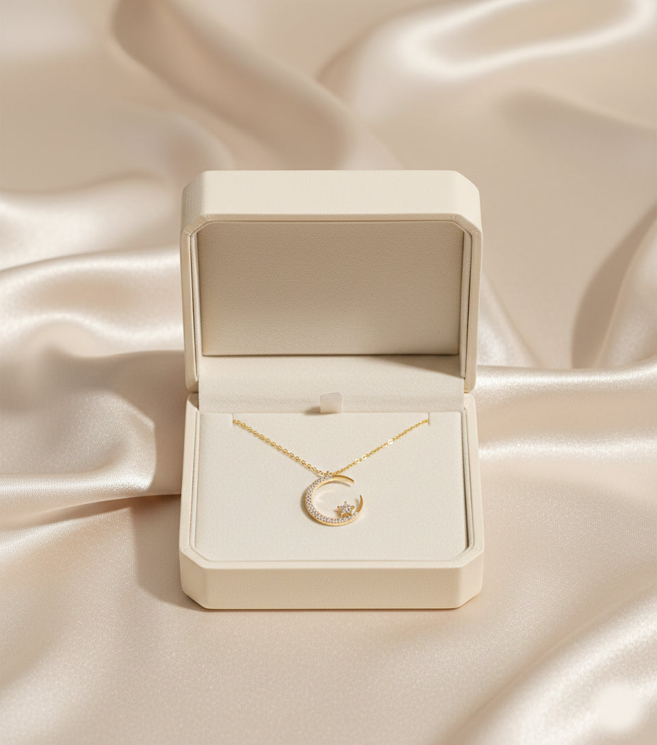 Celeste Moon-Star Diamond Necklace