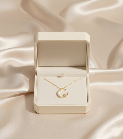 Celeste Moon-Star Diamond Necklace